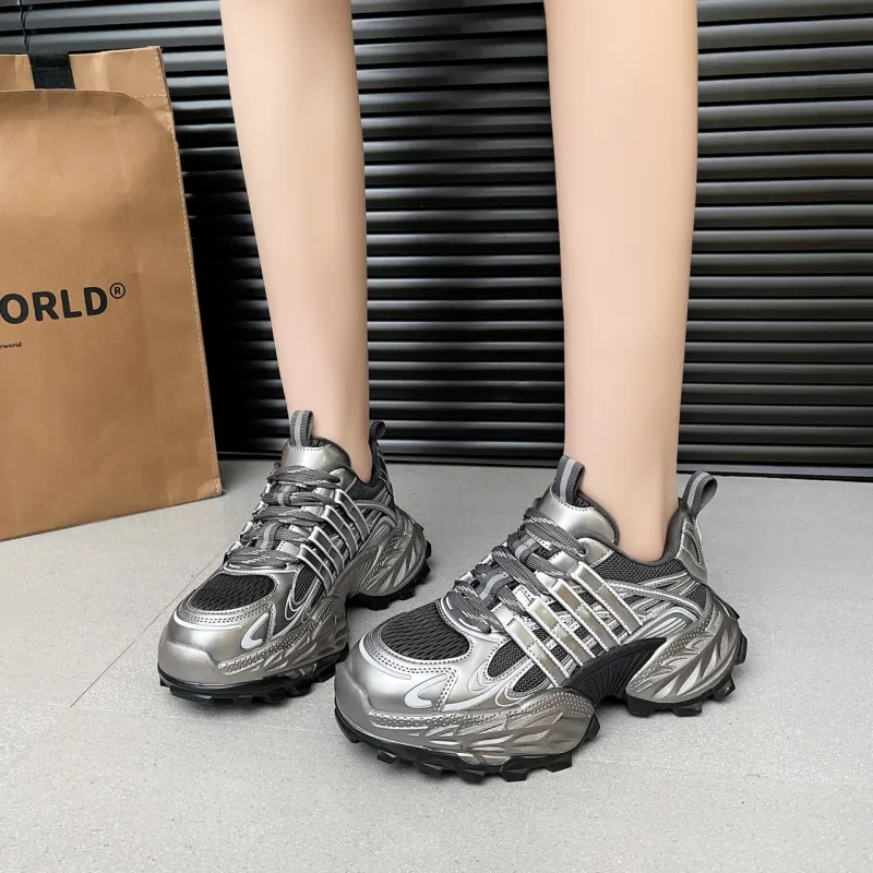 The Mystery Of Glamour Cushioning, Breathable, Height Increasing Low Top Chunky Sneakers Women's-14