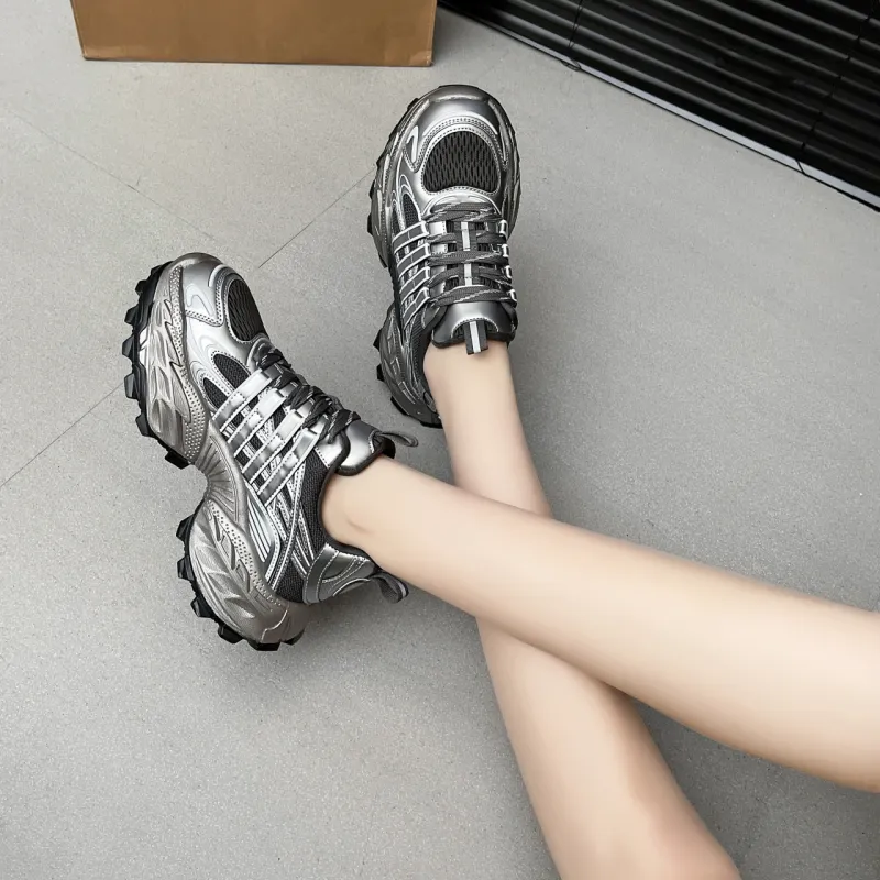 The Mystery Of Glamour Cushioning, Breathable, Height Increasing Low Top Chunky Sneakers Women's-11