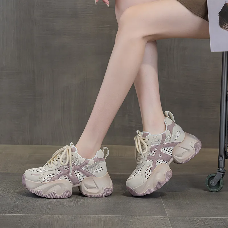 The Mystery Of Glamour Breathable Height Increase Low Top Casual Shoes Women's-14