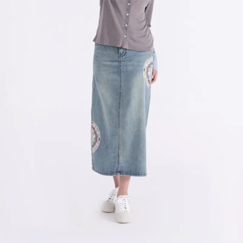 Homi+ Denim Short Skirts Women's Denim Blue-2