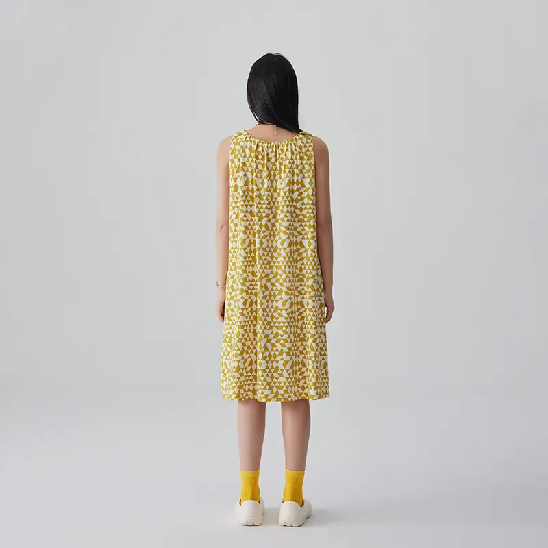 QINZUIMAO Nightgown Women's Light Blue Yellow-1