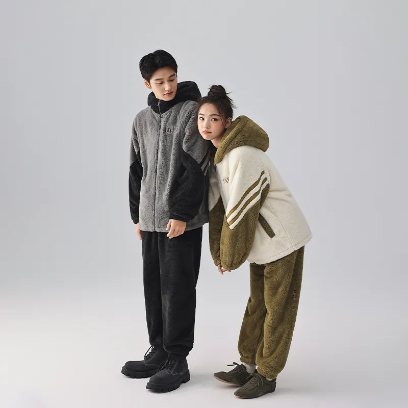 QINZUIMAO Pajama Set Men's Elegant Gray-6