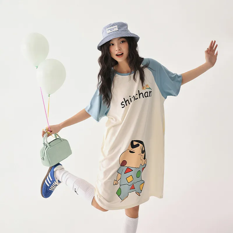 QINZUIMAO x Crayon Shinchan/, Nightgown Women's-2