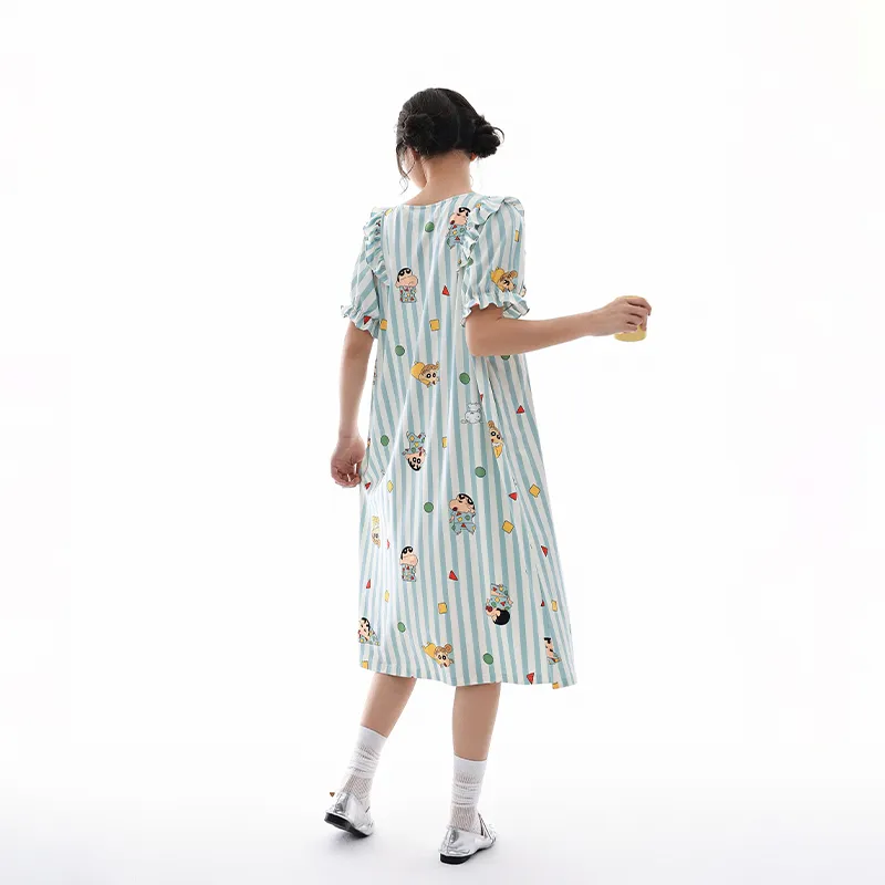 QINZUIMAO x LABIXIAOXIN,LIANMINGKUAN Nightgown Women's Illusion Blue-6