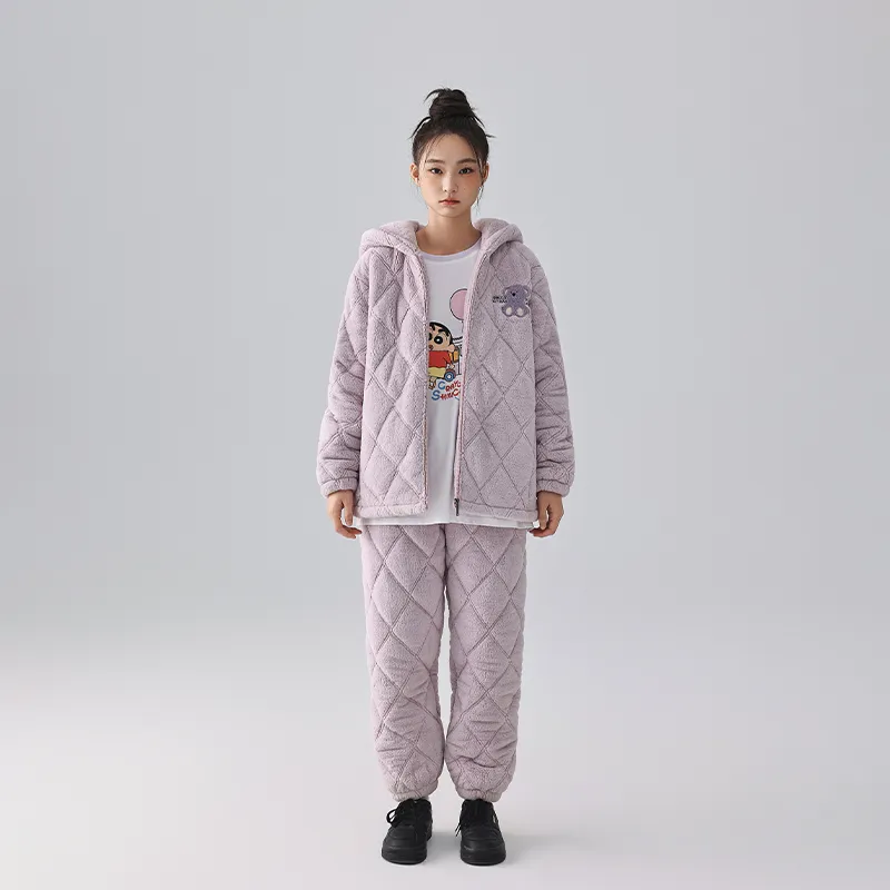 QINZUIMAO Pajama Set Women's Hyacinth Purple-4