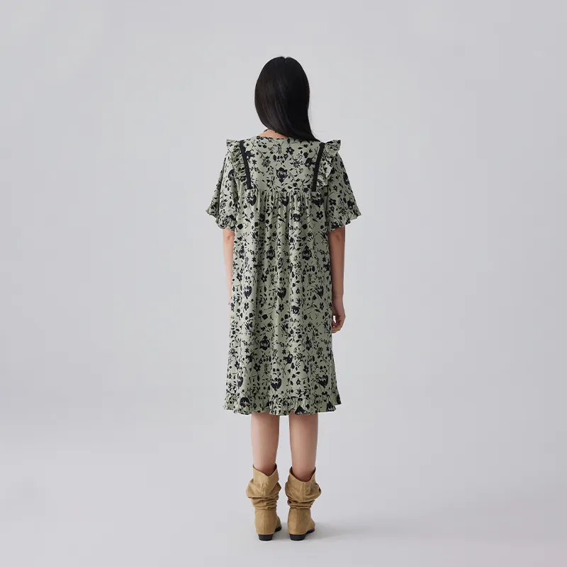 QINZUIMAO Short Sleeved Nightgowns Women's Matcha-2