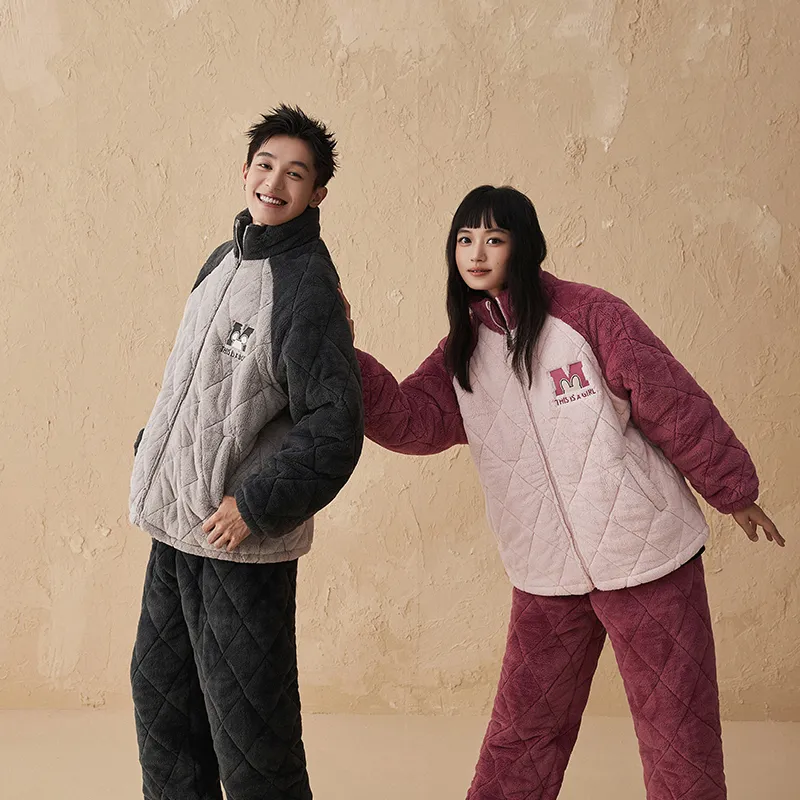 QINZUIMAO Pajama Set Men's Carbon Gray-5