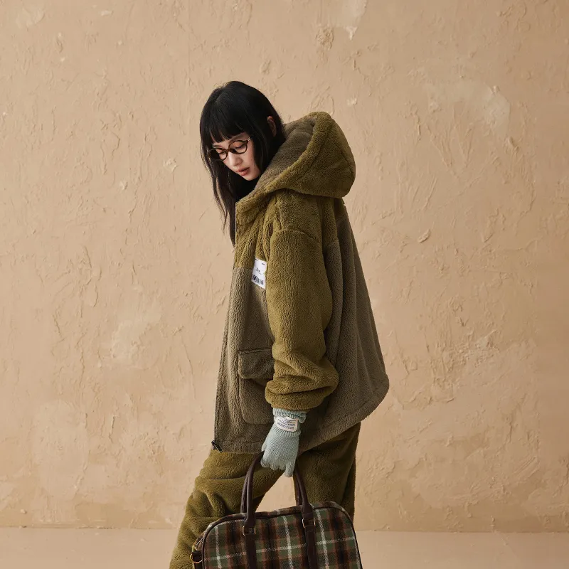 QINZUIMAO Pajama Set Women's Olive Green-2
