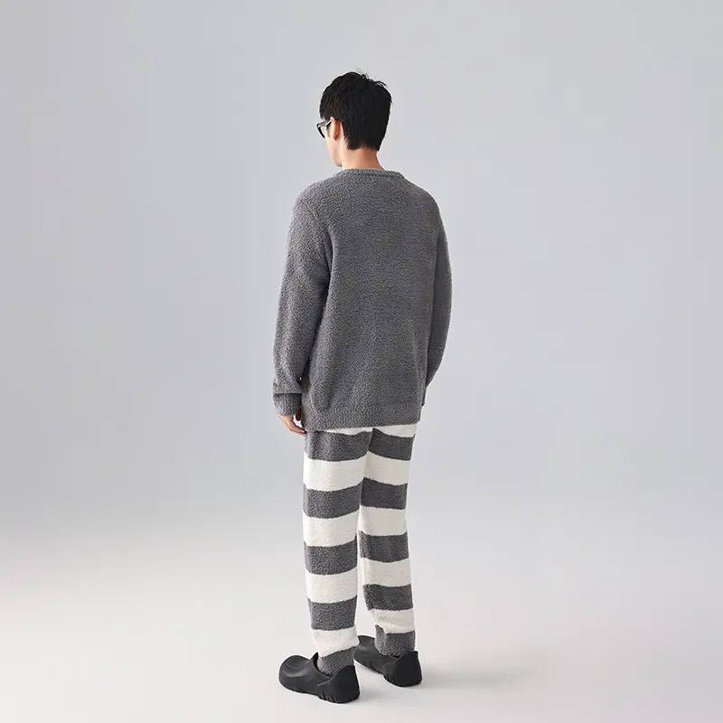 QINZUIMAO Pajama Set Men's Castle Gray-3