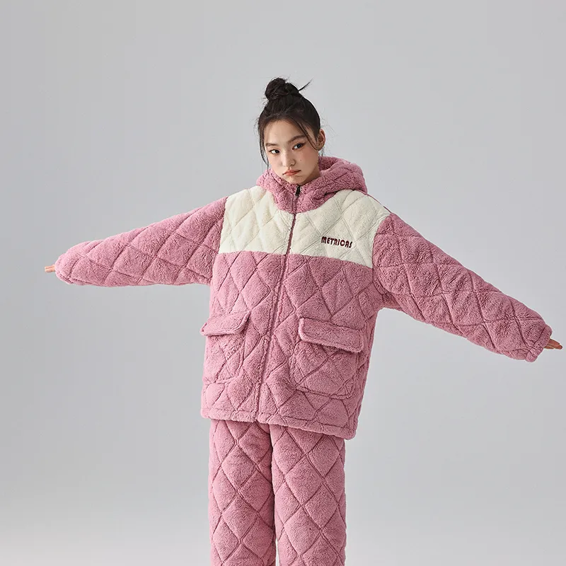 QINZUIMAO Pajama Set Women's Petal Pink-2