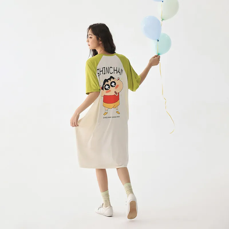 QINZUIMAO x SHINCHAN Nightgown Women's-6