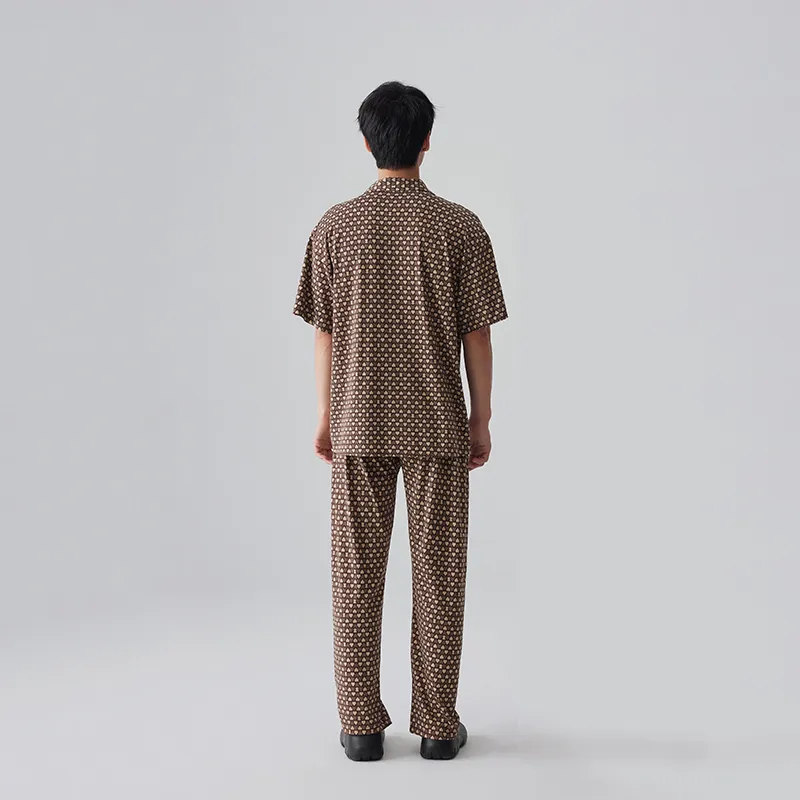 QINZUIMAO Pajama Set Men's Caramel-1