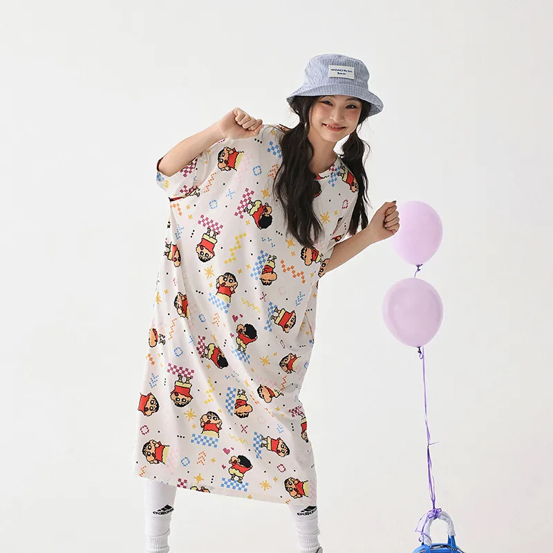 QINZUIMAO x SHINCHAN Nightgown Women's-6