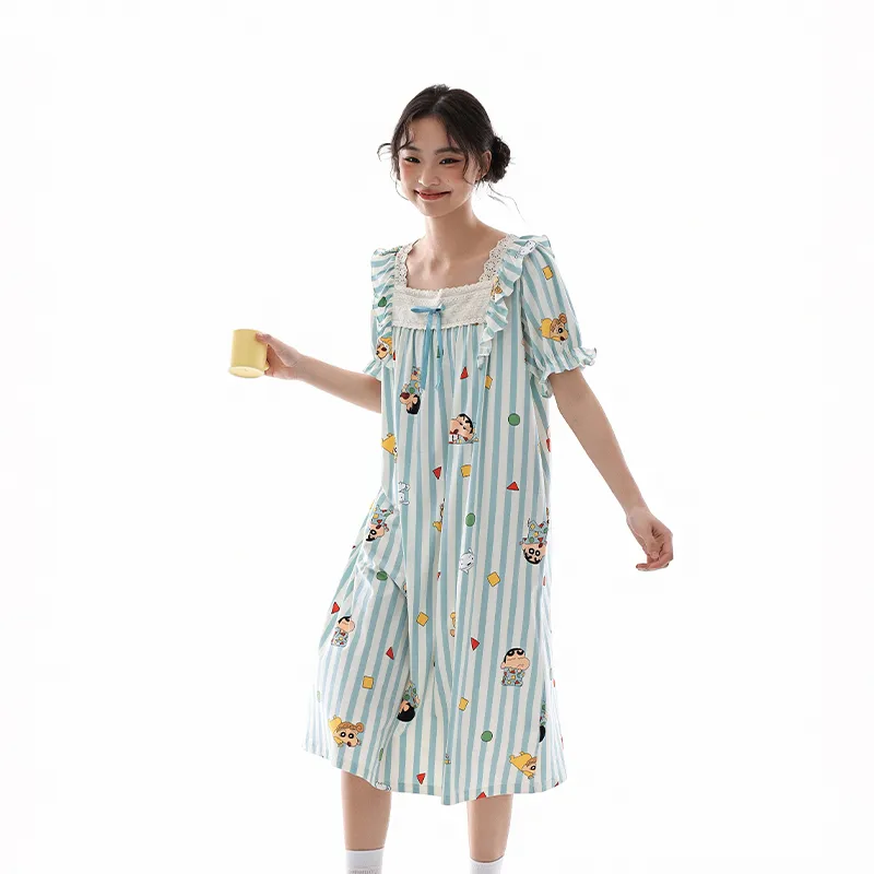 QINZUIMAO x LABIXIAOXIN,LIANMINGKUAN Nightgown Women's Illusion Blue-4
