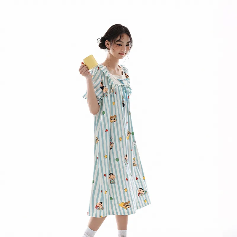 QINZUIMAO x LABIXIAOXIN,LIANMINGKUAN Nightgown Women's Illusion Blue-2