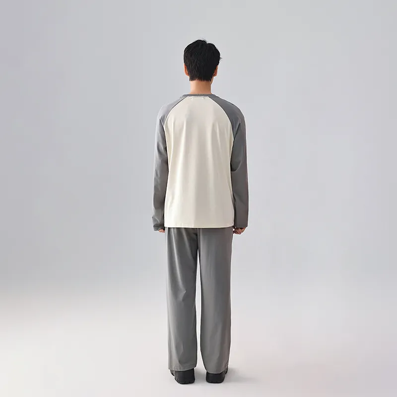 QINZUIMAO Pajama Set Men's Gift Box Set Gray-1