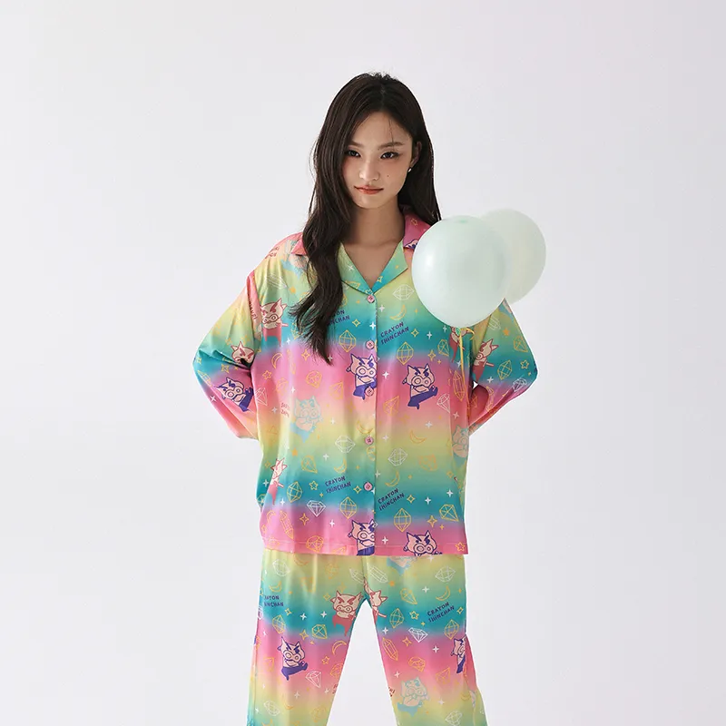 QINZUIMAO x Crayon Shinchan/ Pajama Set Women's Gift Box Set Neon-4