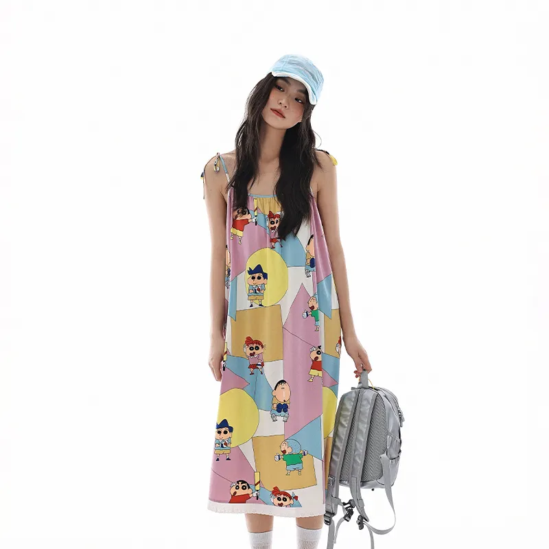 QINZUIMAO x Crayon Shinchan Nightgown Women's Gift Box Set Pastel Pink-4