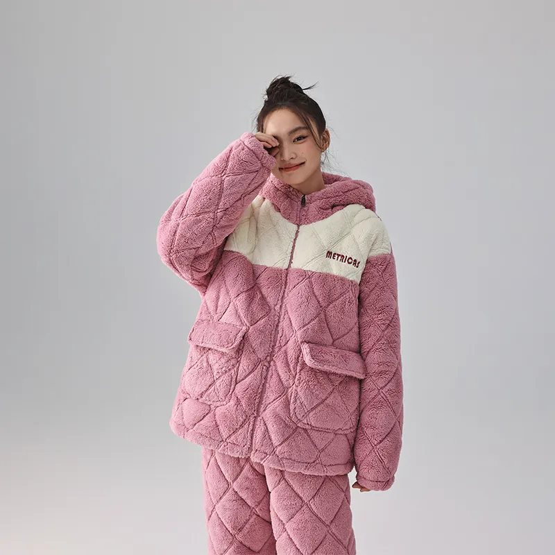QINZUIMAO Pajama Set Women's Petal Pink-3
