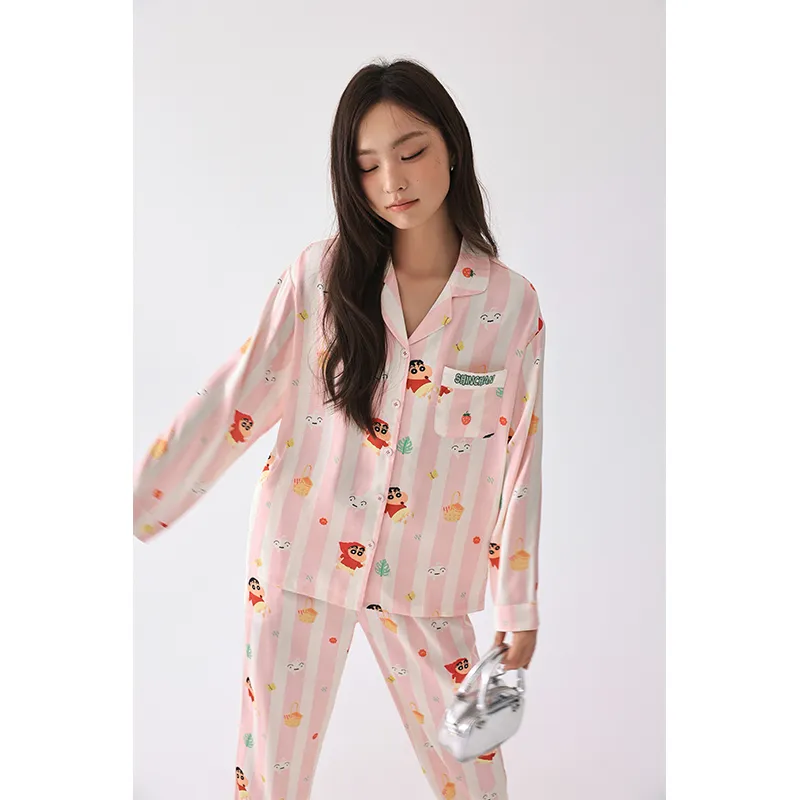 QINZUIMAO x Crayon Shinchan Pajama Set Women's Soft Pink-5