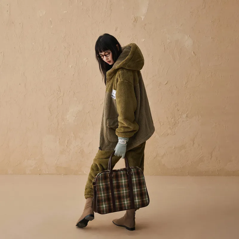 QINZUIMAO Pajama Set Women's Olive Green-4
