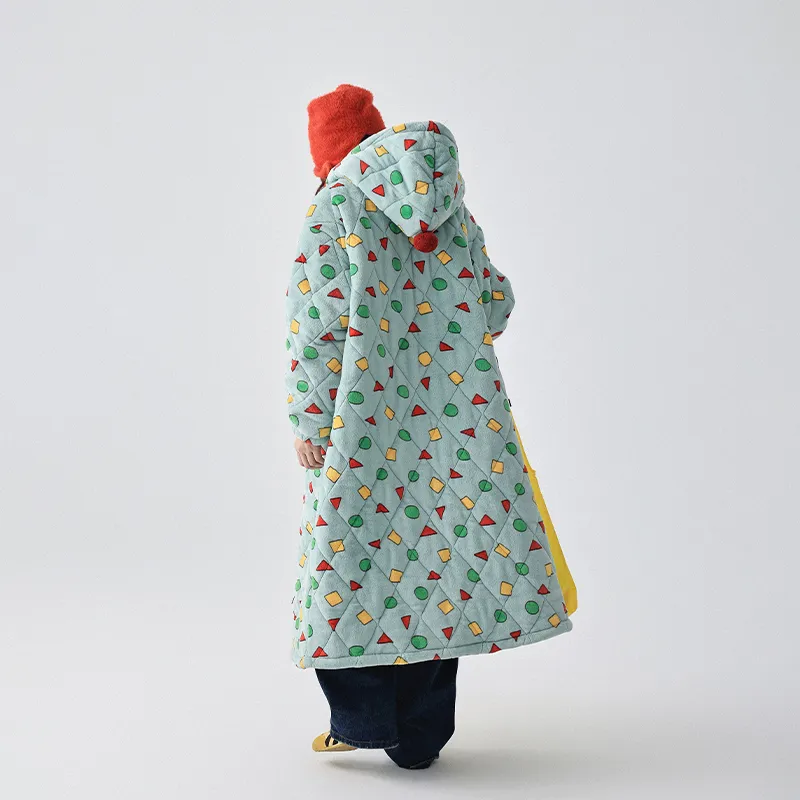 QINZUIMAO x Crayon Shinchan Pajama Robe Women's Celadon Green-6