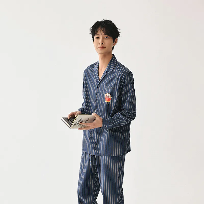 QINZUIMAO x Crayon Shinchan Pajama Set Men's Teal-1