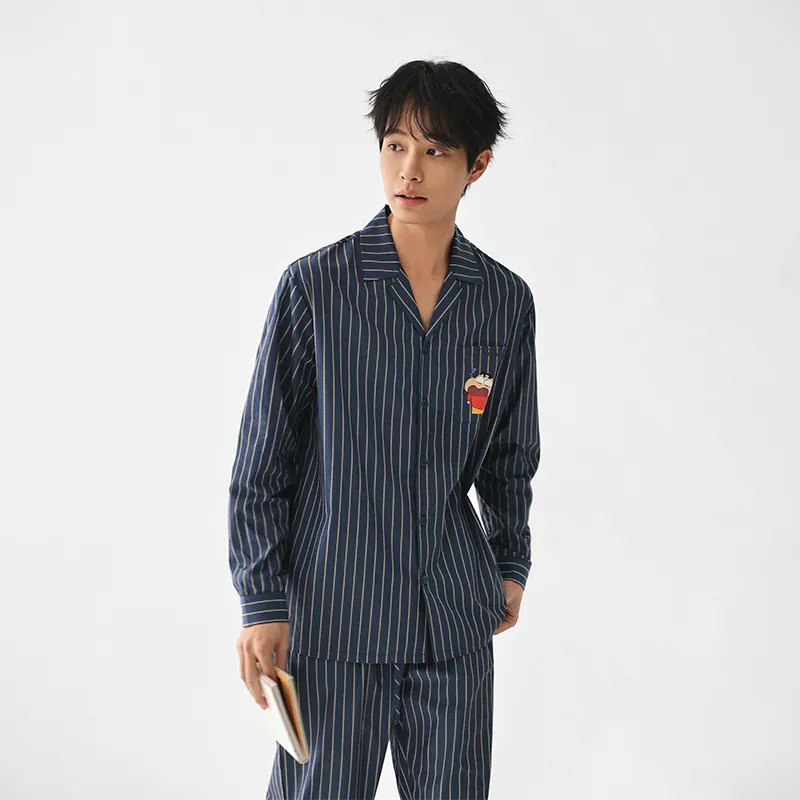 QINZUIMAO x Crayon Shinchan Pajama Set Men's Teal-2