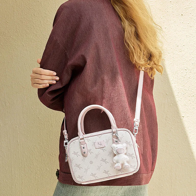 NUCELLE PVC Boston Mini Shoulder Bag Toast Bag Crossbody Bag Handbag Women's Multicolor-14
