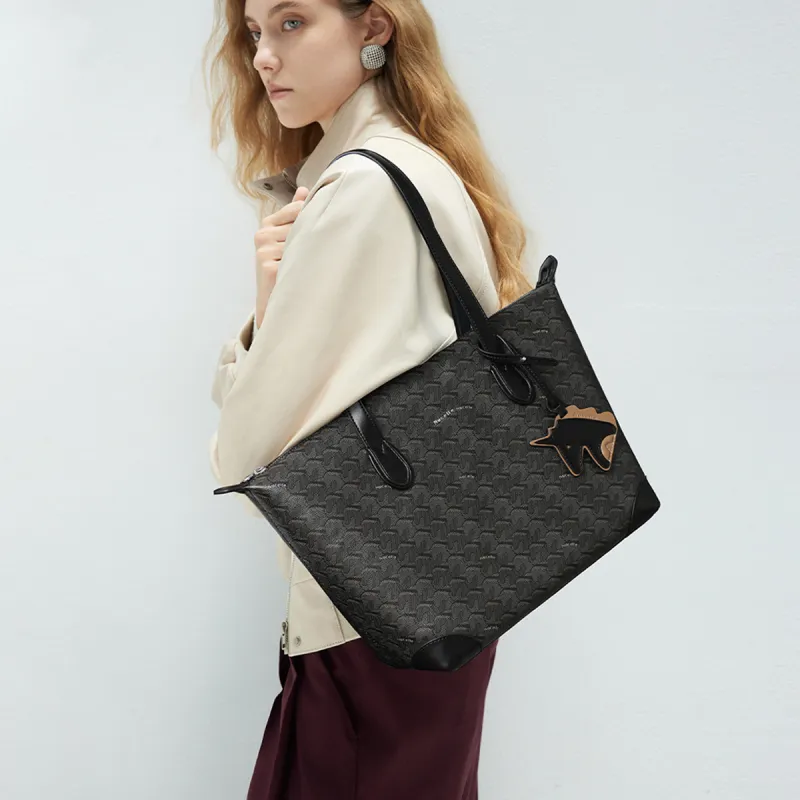 NUCELLE Fabric One Shoulder Shoulder Bag Tote Bag Laptop Bag Shopping Bag Women's Multicolor-17