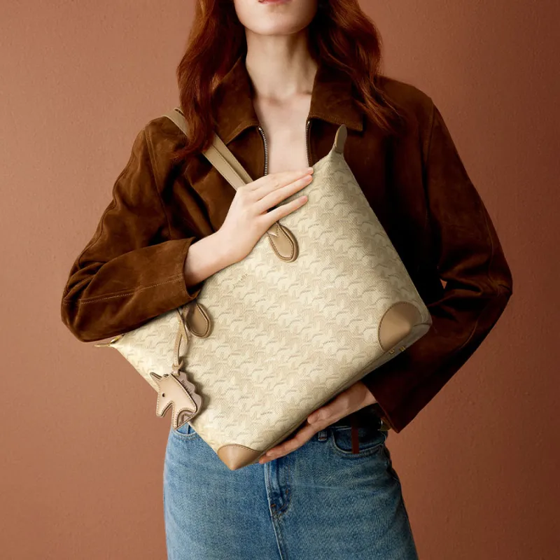 NUCELLE Fabric One Shoulder Shoulder Bag Tote Bag Laptop Bag Shopping Bag Women's Multicolor-5