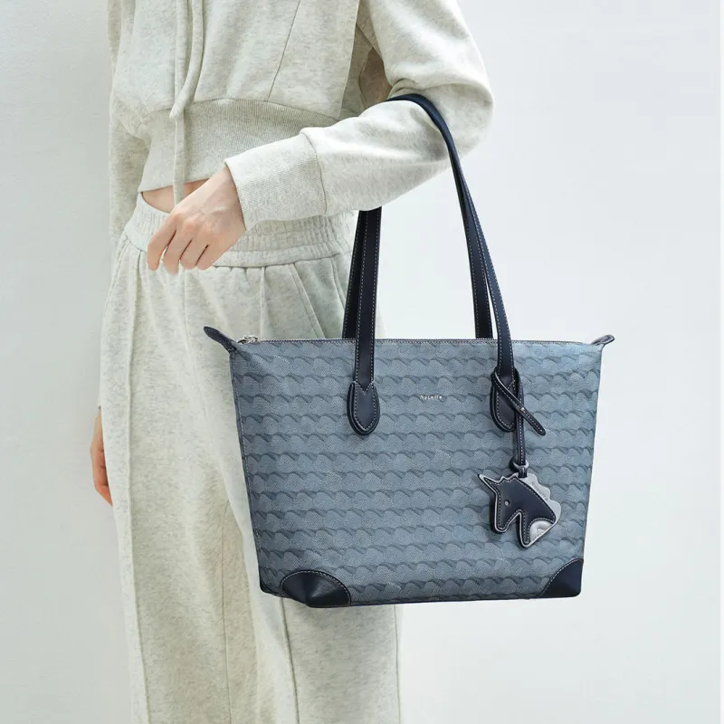 NUCELLE Fabric One Shoulder Shoulder Bag Tote Bag Laptop Bag Shopping Bag Women's Multicolor-12