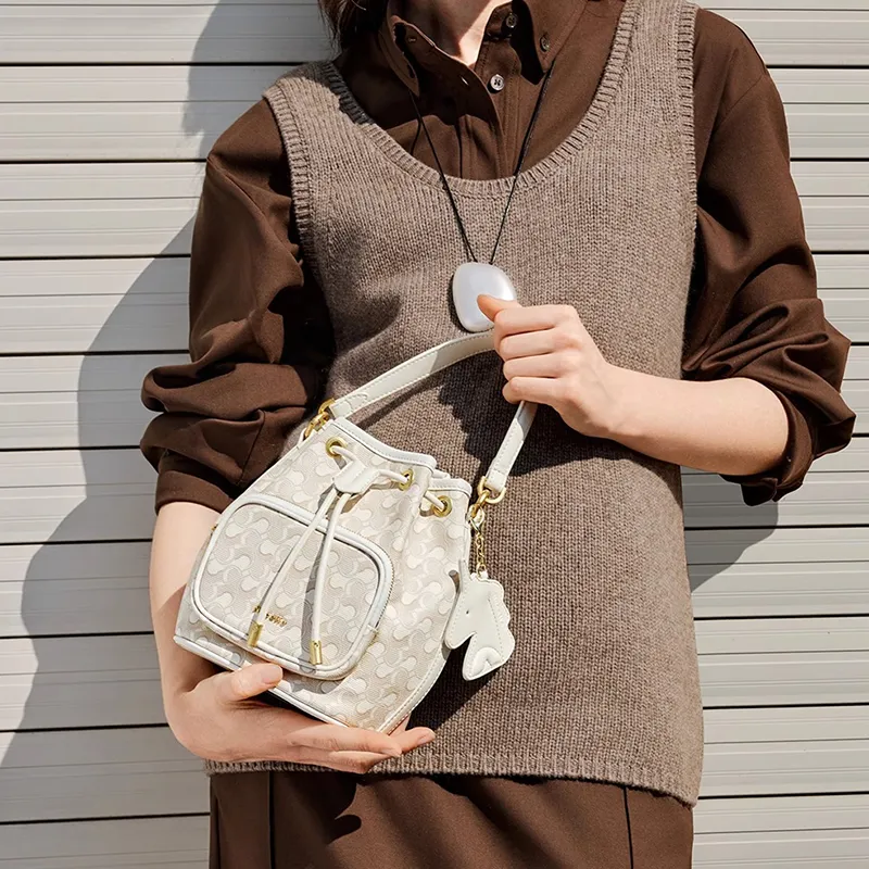 NUCELLE Artificial Leather Bucket Bag, Underarm Shoulder Bag, Crossbody Bag, Handbag Trumpets Women's Multicolor-8