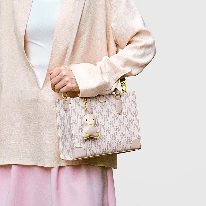 NUCELLE PVC One Shoulder Shoulder Bag Handbag Medium Size Women's Peachy Pink-7