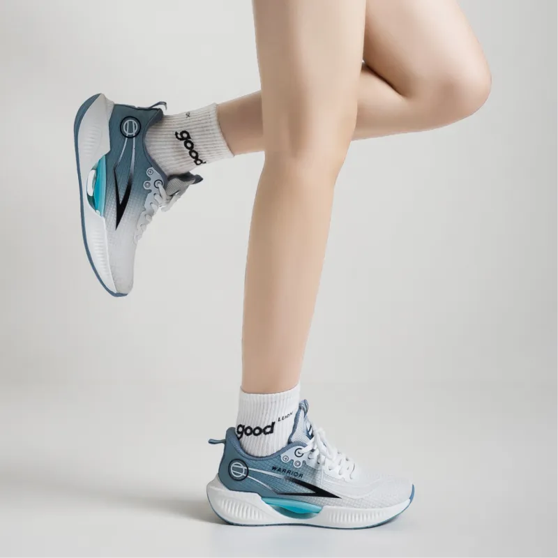 Warrior Wing Series Breathable Lightweight Height Increasing Low Top Casual Shoes Unisex Beige Light Blue-6