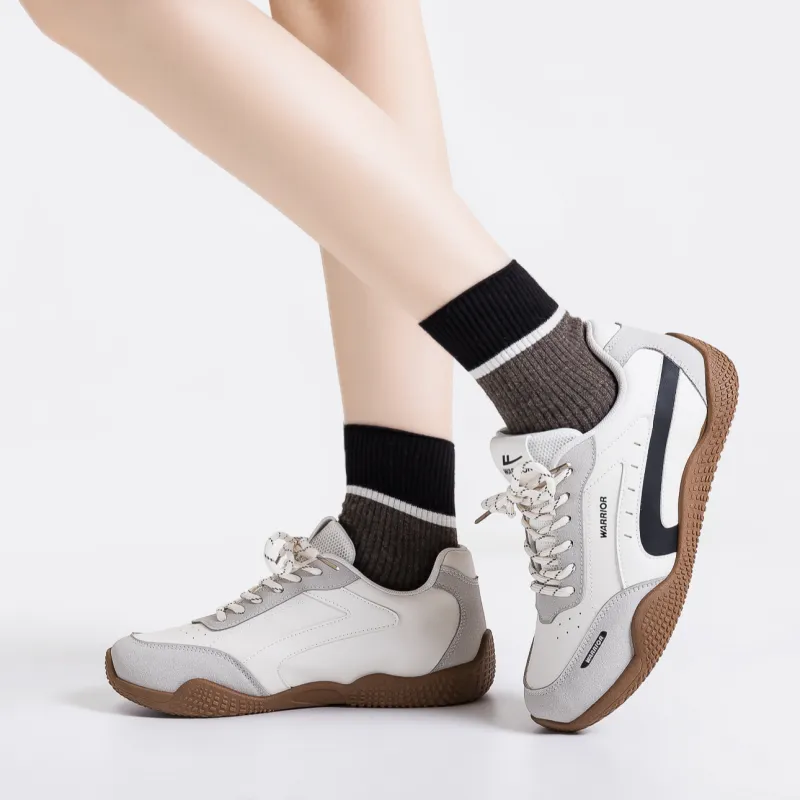 Warrior Slip Resistant Shock Absorbers Low Top Casual Shoes Women's Beige Gray Black-4