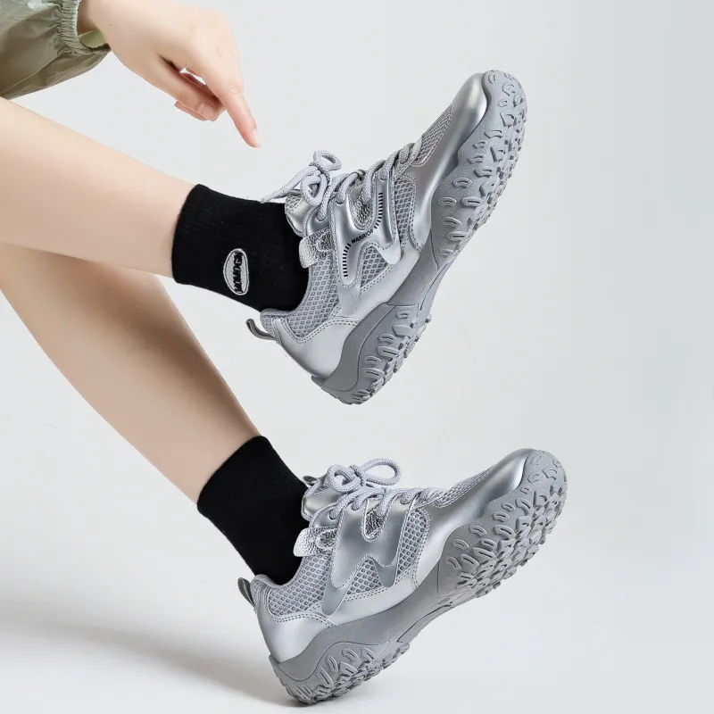 Warrior Coverage Slip Resistant Mid Top Casual Shoes Women's Silver Gray-5