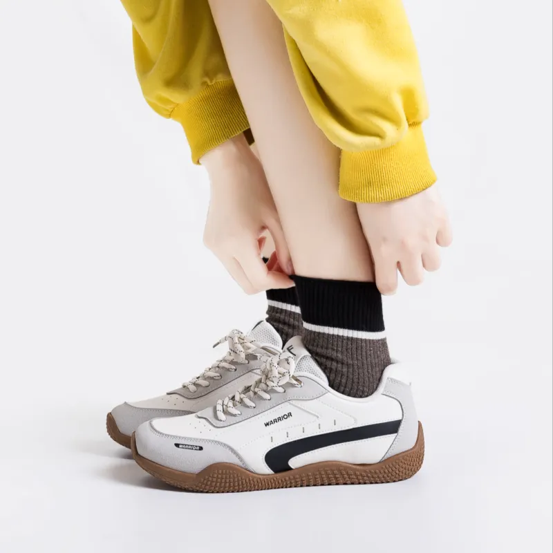 Warrior Slip Resistant Shock Absorbers Low Top Casual Shoes Women's Beige Gray Black-5