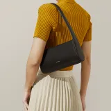 DAPHNE Cow Leather Shoulder Bag Small Size Women's Black