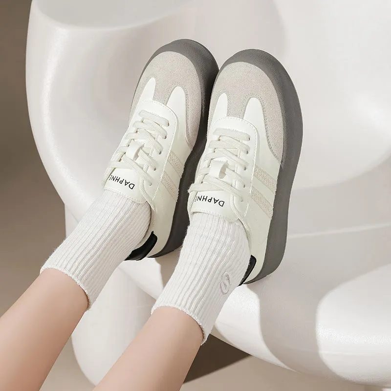 DAPHNE Anti-Slip And Wear-Resistant Lightweight Height Increasing Low-Top Skateboard Shoes Women's-6