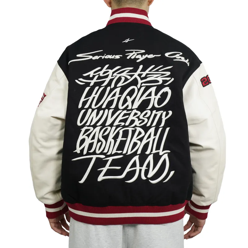 Serious Player Only Baseball Jacket Men's Black-4