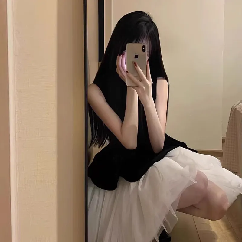 ACAINES Puffy Skirt Women's Black-6