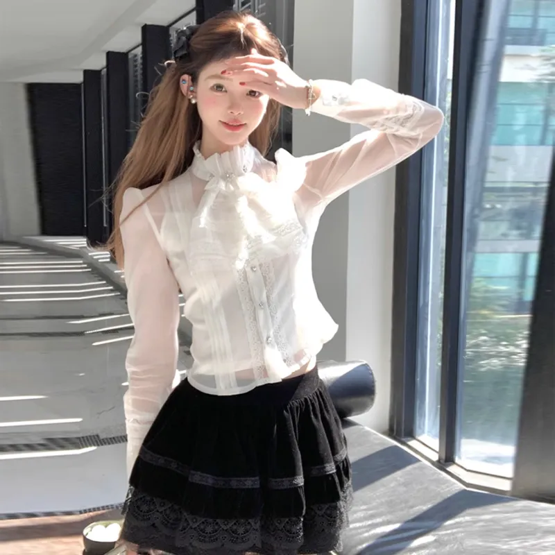 ACAINES French Vintage Elegance Top Women's-2