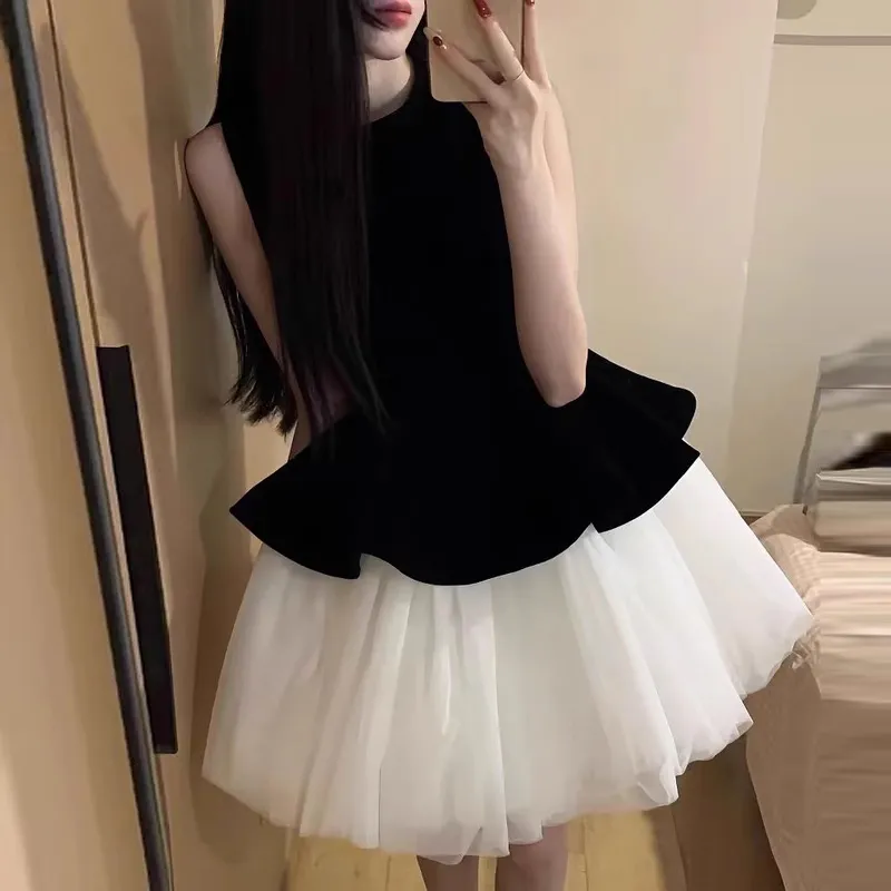 ACAINES Puffy Skirt Women's Black-8