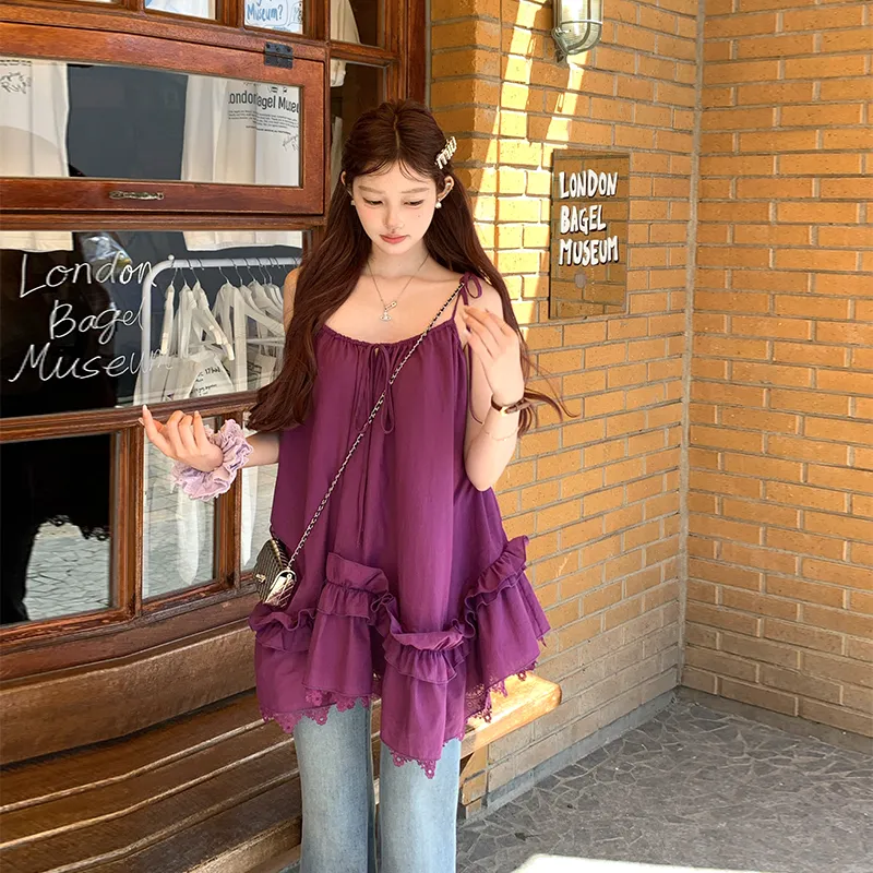 ACAINES Slip Dresses Women's Grape Purple-5
