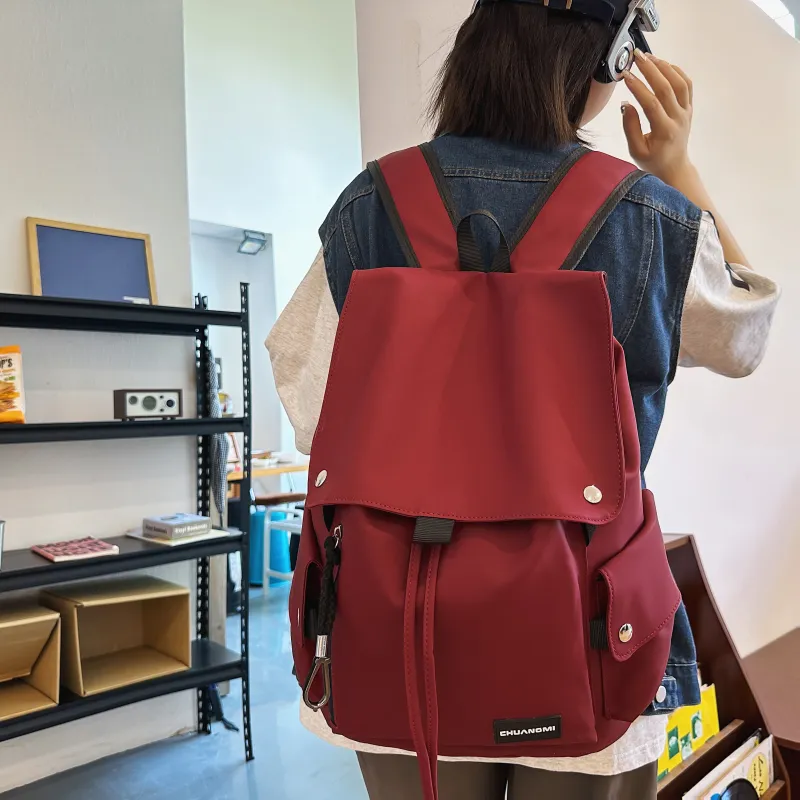 BAODIDAISHU Oxford Backpack Unisex Gray, Black, Red, Green-11