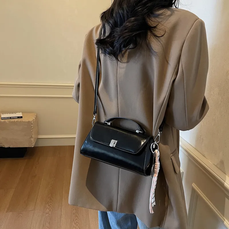 BAODIDAISHU Pu Compact Handbag, Shoulder Bag, Crossbody Bag Women's Ecru/Brown/Coffee/Black-12