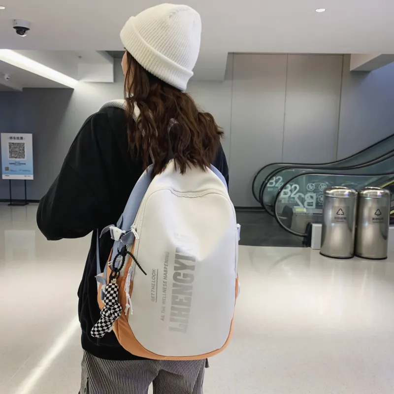HCXK Nylon Backpack Unisex Black/Gray/Blue/Purple/Orange-7