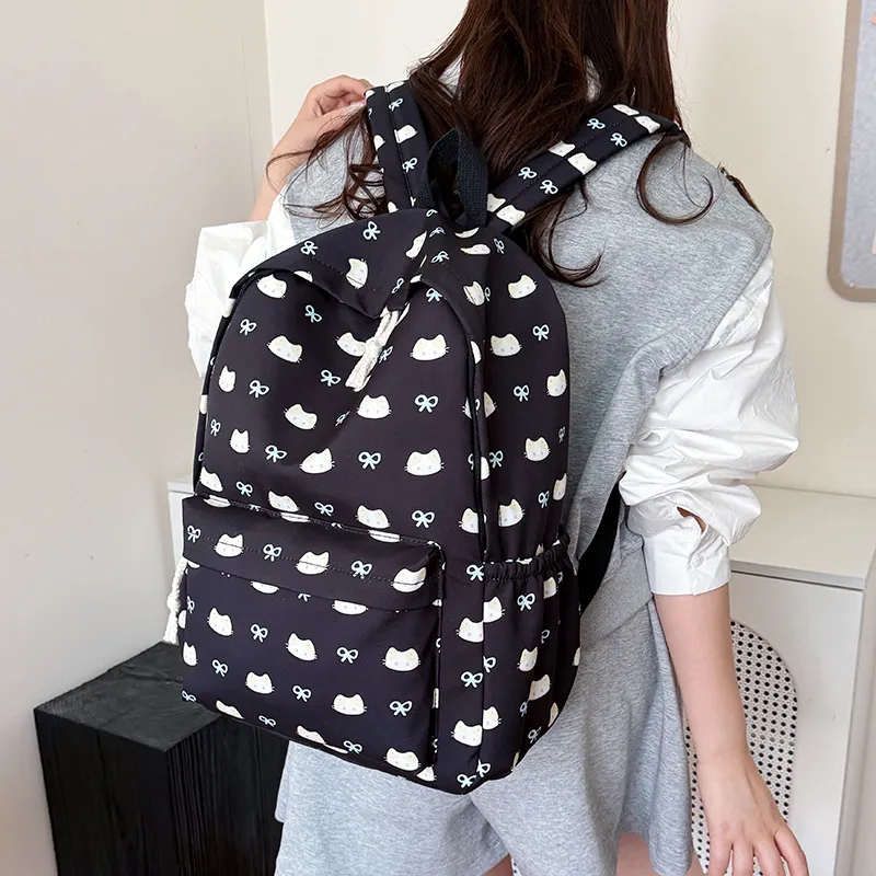 BAODIDAISHU Nylon Backpack Regular Women's White/blue/yellow/pink/black-27