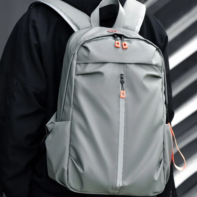 BAODIDAISHU Nylon Fabric Backpack Laptop Bag Backpack Regular Men's Gray/Black-1